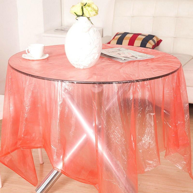

10Pcs/Lot Tablecloth Disposable Tablecloth Solid Color Rectangle Plastic Table Cloth Oil-Proof Pe Mantel Mesa For Wedding Party1, Red