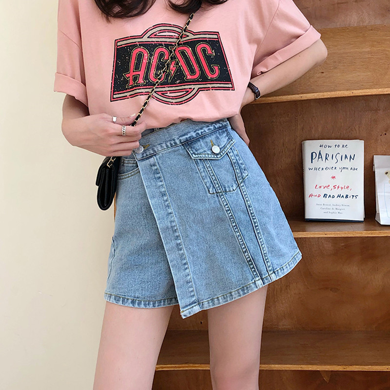 

2021 New -XL waist denim jeans for woman will see casual loose ladies a line women' skirts (78386) 7825, Blue