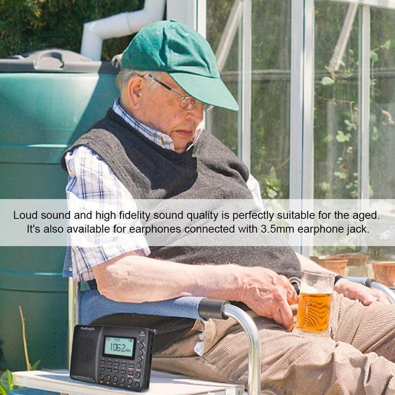 

HRD-603 Portable Radio AM/FM/SW/BF Pocket Radio USB MP3 Digital Recorder Support TF Card Bluetooth