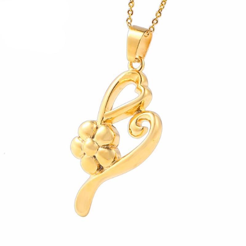 

RIR Minimalist Golden Love Heart Flower Glamour Necklace Stainless Steel Exquisite Ladies Jewellery Necklace Gifts