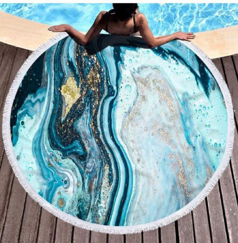 

Marble Large Round Beach Towel For Adult Colorful Quicksand Pattern Microfiber Shower Bath Towel Travel Blanket Swimming Cover1