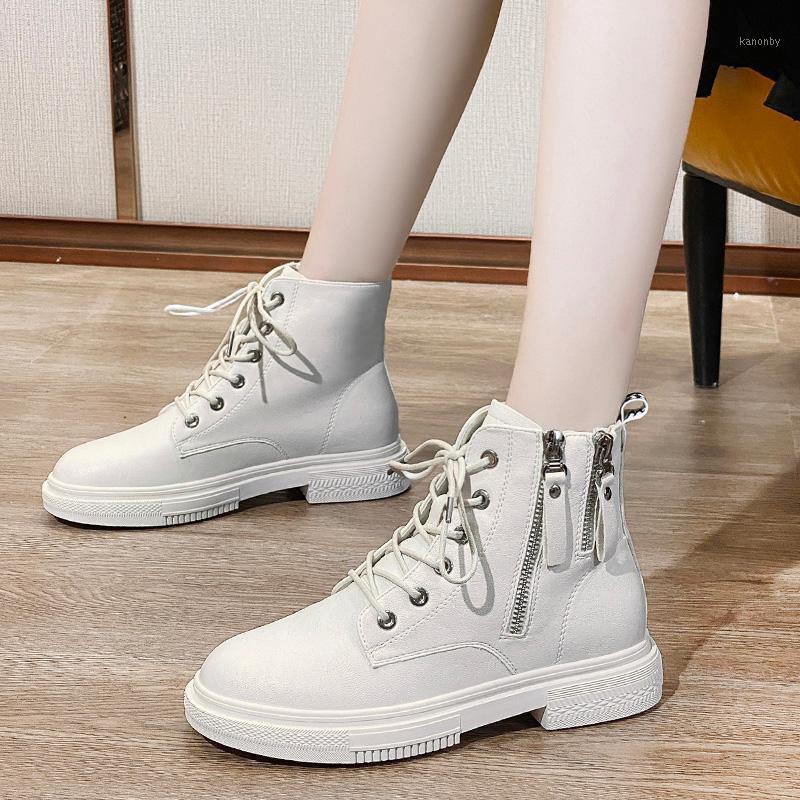

Mujer Fashion Platform Shoes Women Punk Black Gothic Ankle Boots Womens Platform Wedge Lace Up Motorcycle Boots 20201