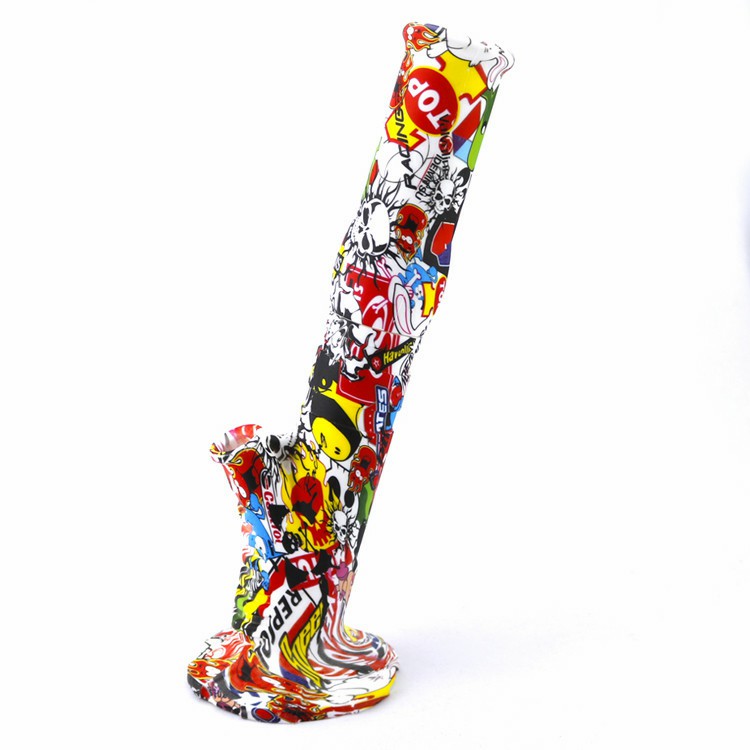 

Hookahs 14 inches Silicone Bong tube bongs water hookah shisha colorful with downstem