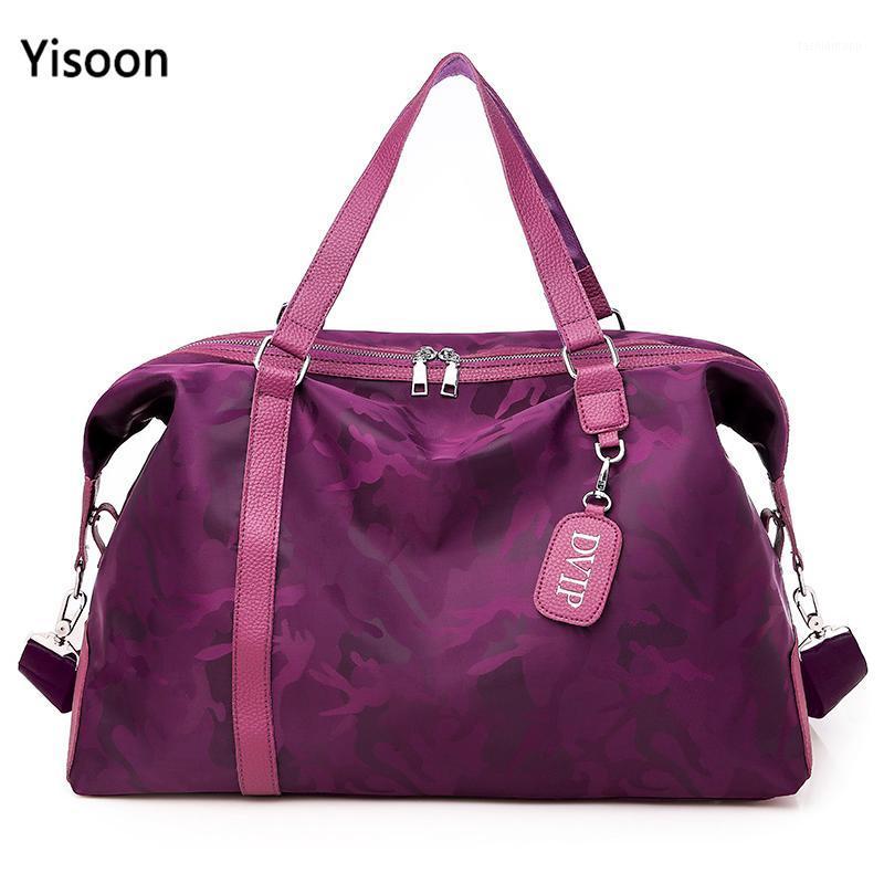 

Women Nylon Travel Tote Handbags Waterproof Shopping Large Capacity Shoulder Bag Multi-pocket Camouflage Color Casual Big Bags1, Black