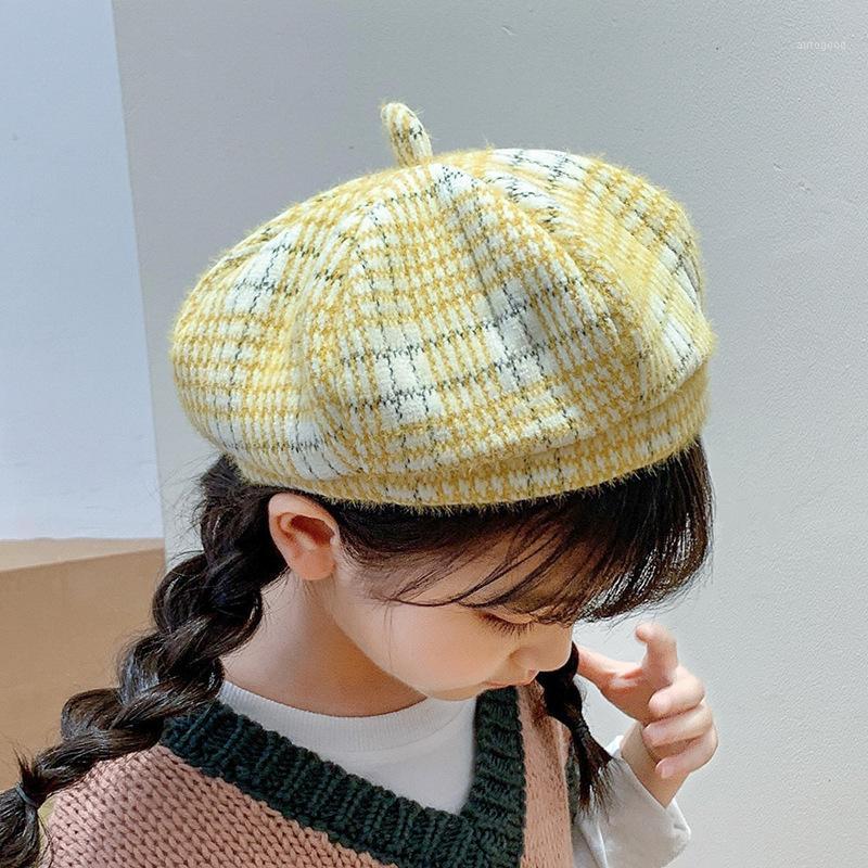

Berets Doit 2 To 6 Years Old Children's Fashion Imitation Wool Beret Painter Winter Autumn Pumpkin Hat Caps1, Black
