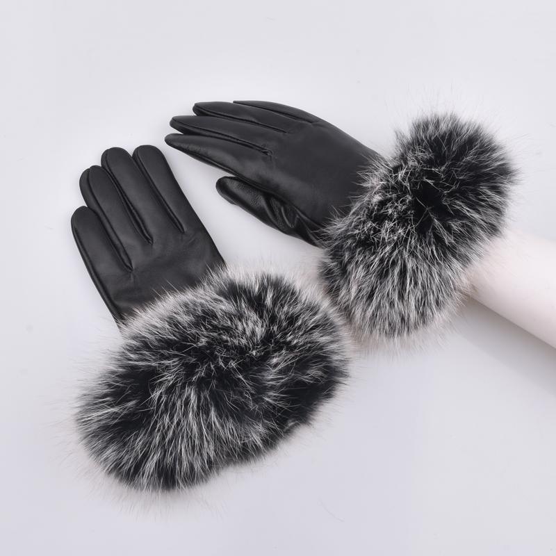 

Genuine leather gloves female thickening leather gloves women's fur sheepskin thermal