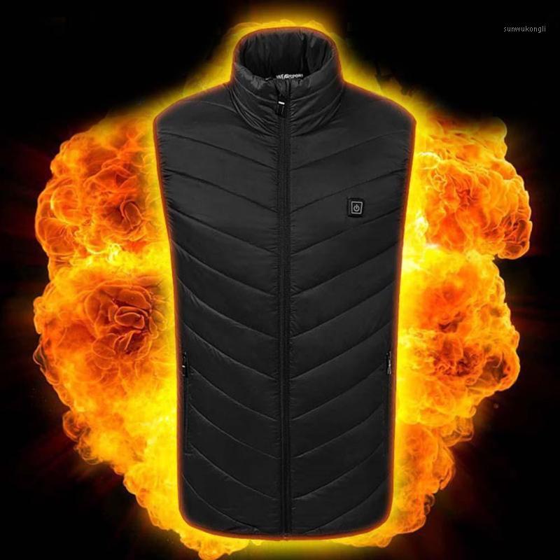

USB Heated Vest Outdoor Warm Washable Men Women Heating Vest Winter Cloth Camping Hiking Warm Hunting Jacket Cycling Warmer1, Black