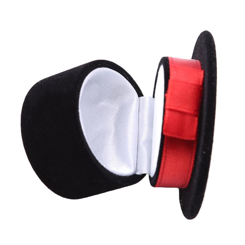 

Cute Straw Hat Rings Jewelry Box Earring Ear Stud Case Gift Container Carrying Cases For Rings Display Box Red / Black Colors