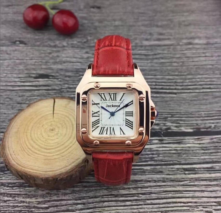 

Top high quality Women luxury Watch Fashion Casual clock Square dial Wristwatches Lovers watches lady classic Table drop shipping, Slivery;brown