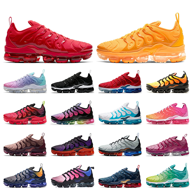 

2021 New Big Size us 13 Tn Plus Mens Running Shoes Triple Red Yellow White Black Grey Silver Women Sneakers Trainers, #24 black gold 40-45