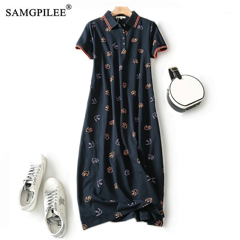 

Long Shirt Dresses Women 2020 Casual Print Turn-down Straight Dress Female Pockets Cotton Dress Summer Clothes For Women1, 3816