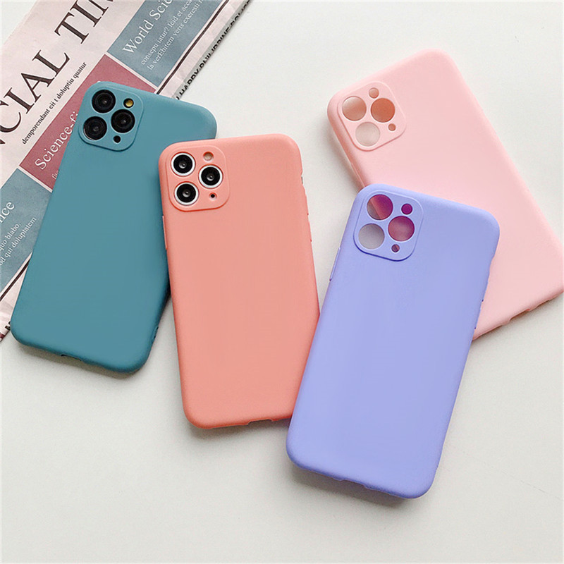 

TPU Soft Phone Case For iPhone 12 11 Pro Max Xr X Xs Max 7 8 6S Plus Multi Colors Matte Back Cover For Samsung S20 Note 20, Mixed colors