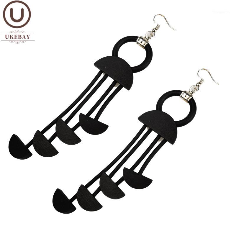 

UKEBAY New Semicircle Drop Earrings Long Earrings Women Wood Earring Jewelry Big Eardrop Ear Accessories Birthday Gift 5 Colors1