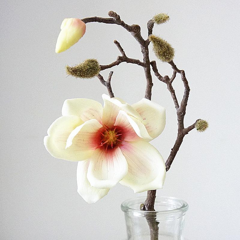 

3D Colors Decorative Magnolia Flower Real Touch Big Silk Orchid Branch For Wedding Home Decoration Gift 1 Heads Fake Floral, A2