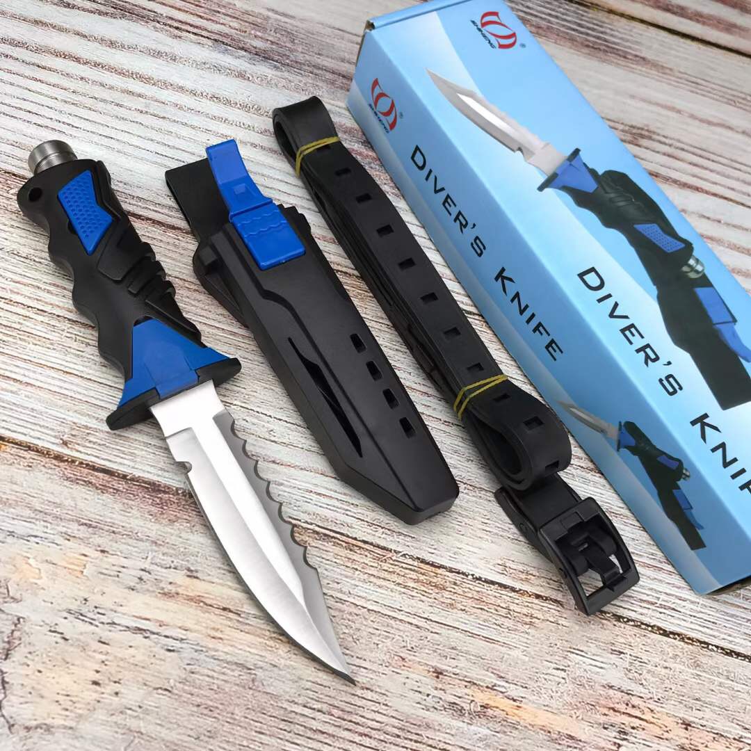 Marine Corps military diving knives one-piece blade Suitable for camping, outdoor survival fishing, hunting and self-defense diving knives-image-633876270