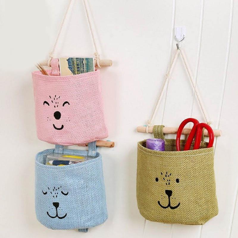 

Cartoon Pattern Single Pocket Hanging Type 1pcs Storage Dispenser Hanging Storage Bags Multicolor 15*16*7.5cm Home Decor1, Pale pink
