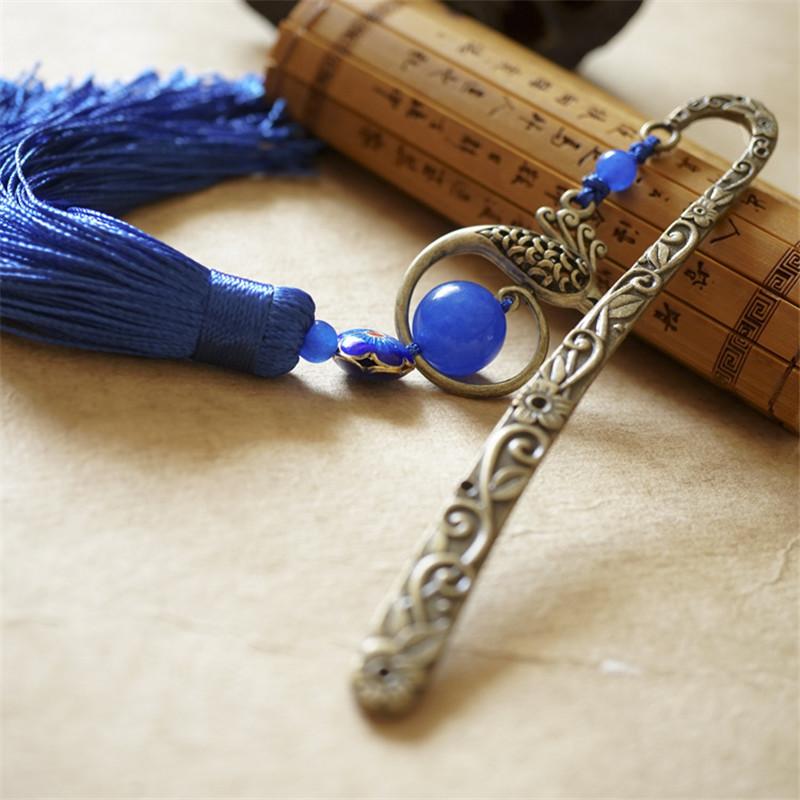 

Hair Sticks Headwear Bookmarks New DIY Blue Tassel Tiara Copper Alloy Retro Women Hair Jewelry Accessories Hairpin BF03