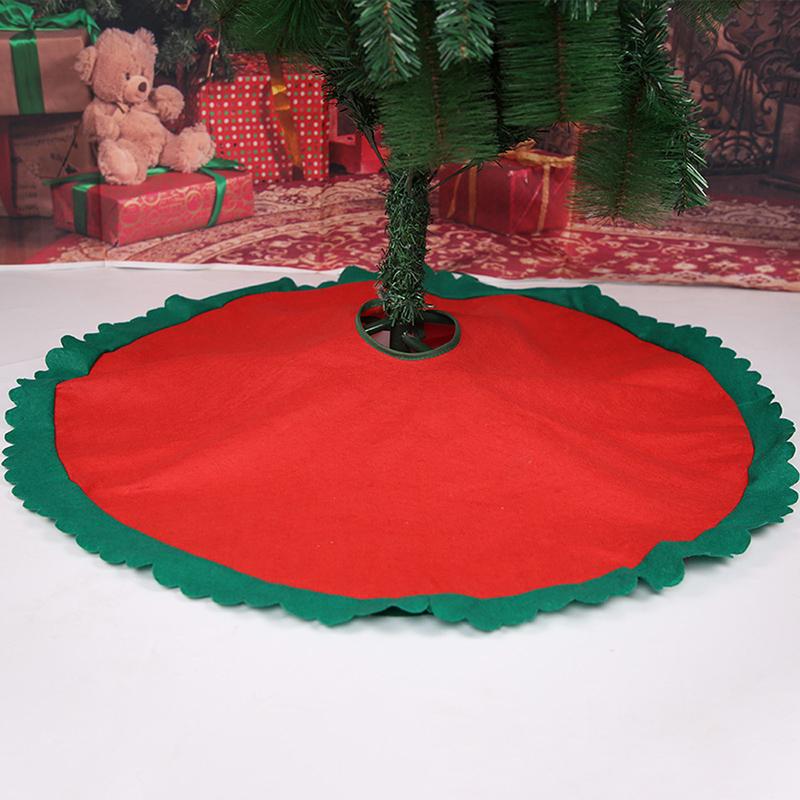 

86cm Simple Christmas Decoration Christmas Tree Skirt Felt Cloth Tree Decoration Skirt Red Green Party Decor