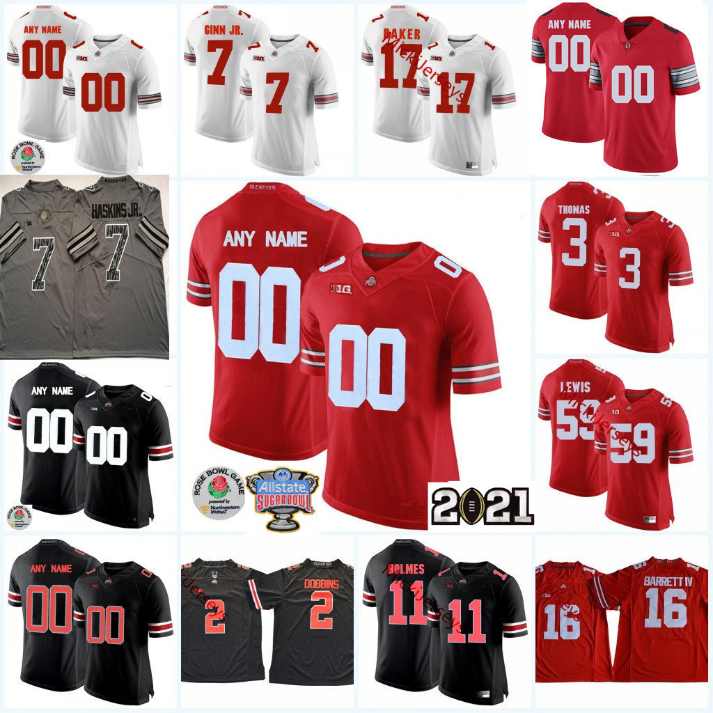 

Custom Ohio State Buckeyes Football Jersey Jerome Baker Jamarco Jones Tyquan Lewis Malik Barrow Billy Price Damon Webb Michael Hill Jersey, Black