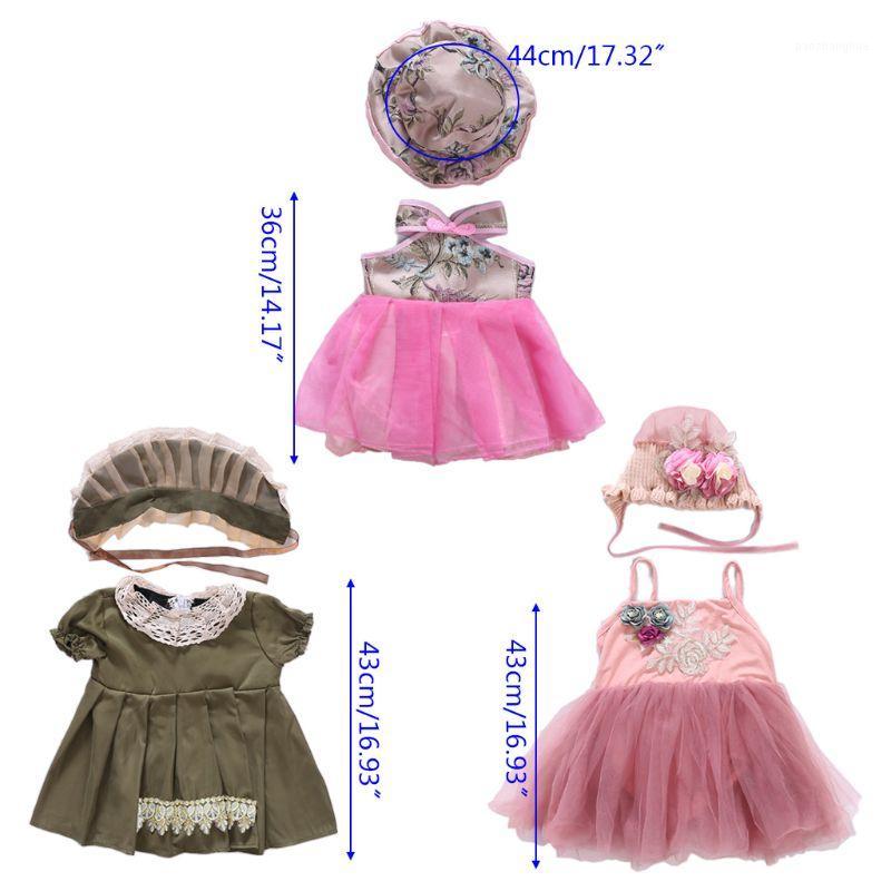 

1Set Baby Photography Costume Infants Ruffled Dress Hat Baby Girl Photo Props 63HE1