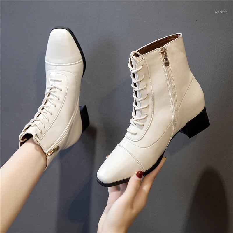 

Shoes Women's Boots Autumn Booties Woman 2020 Low Heel Boots-women Winter Footwear Round Toe Rubber Mid-Calf Ladies Mid1