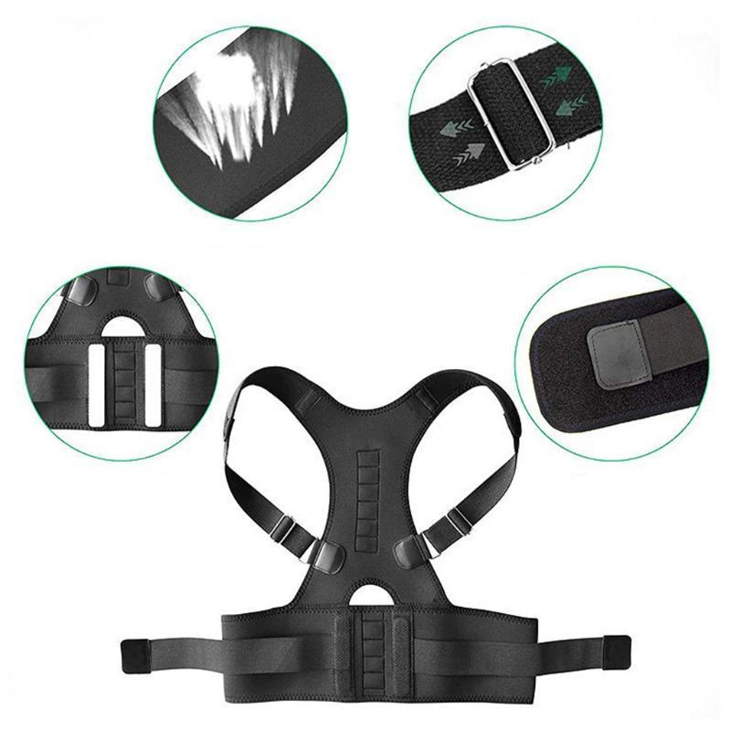 

Men Women Brace Support Belt Adjustable Magnetic Back Posture Corrector Clavicle Spine Shoulder Lumbar Posture Correction1, As pic