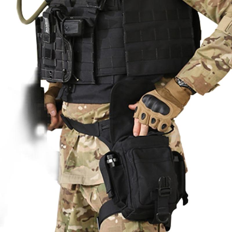 

Outdoor mountaineering waist and leg bag cycling hiking belt repair kit tactical leg bag, Black