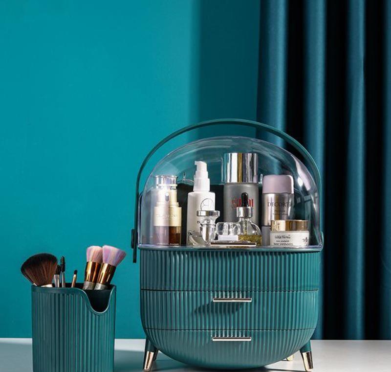 

Makeup Makeup Jewelry Storage Portable Lipstick Holder Box Desktop Storage Dustproof Organizer Fashion Cosmetic Brush Y1113 Drawer Bo jllUp, Sky blue