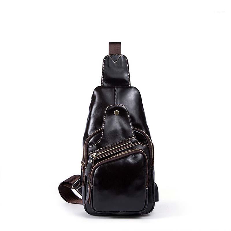 

Cross-Border For Custom PU Shoulder Bag Male'S Charging Bag Men'S USB Chest Diagonal Package Messenger Chest New 20201, Color same as pictur