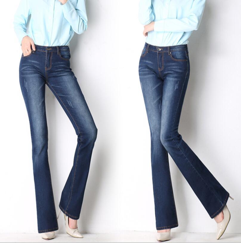 

2021 Autumn New Thin Jeans Plus Size Burn Wild 6xl Casual Female Denim Pants P1393 Acdj, Dark blue.