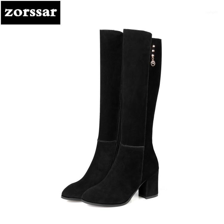 

Zorssar} 2020 New Winter Plush Female Snow boots Fashion Thigh High Boots Suede Leather Women Knee High heels1, Black