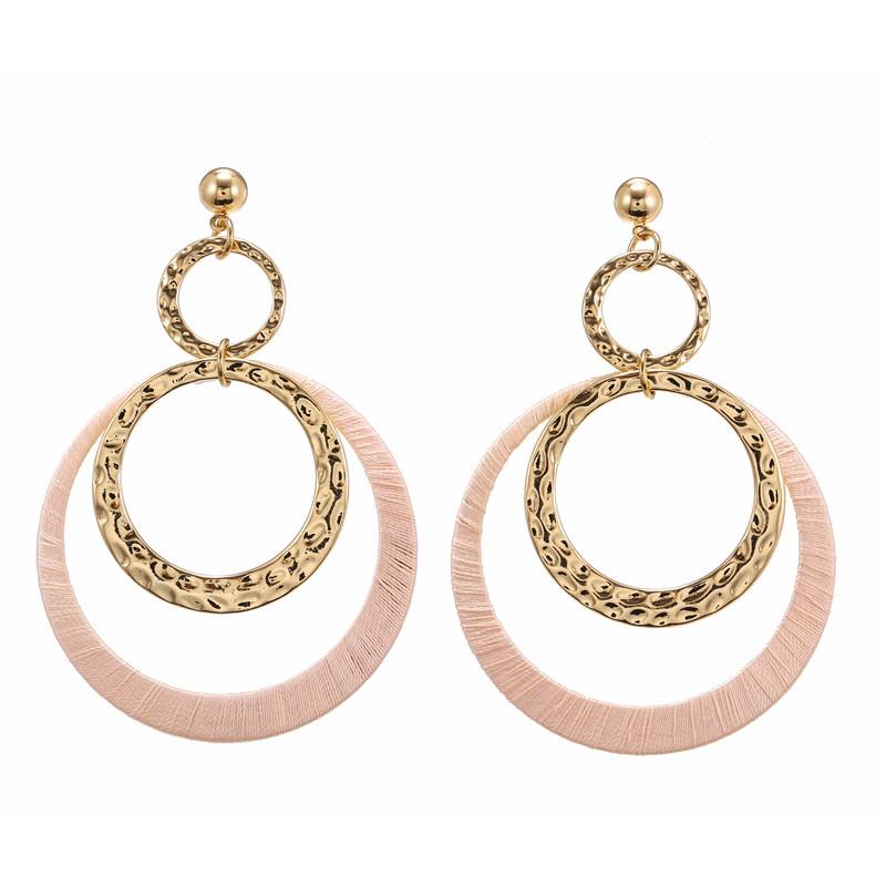

Bohemian Multi Layered Circle Drop Earrings for Women Big Unusual Earring Female Statement Jewelry Accessories Pendientes