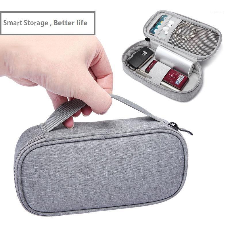 

2021 New Fashion Digital Storage Bag Smart Portable USB Data Cable Organizer Coin Purse Cosmetic Travel Kits1, Gray