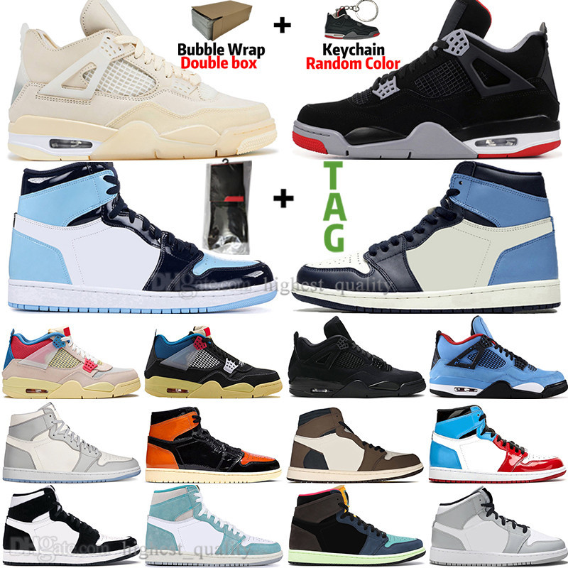 

Sail Black Cat Bred 4 4s Guava Ice Twist Cement What The Mens Basketball Shoes 1 1s Travis Scotts Obsidian UNC Fearless Women Sneakers, #40