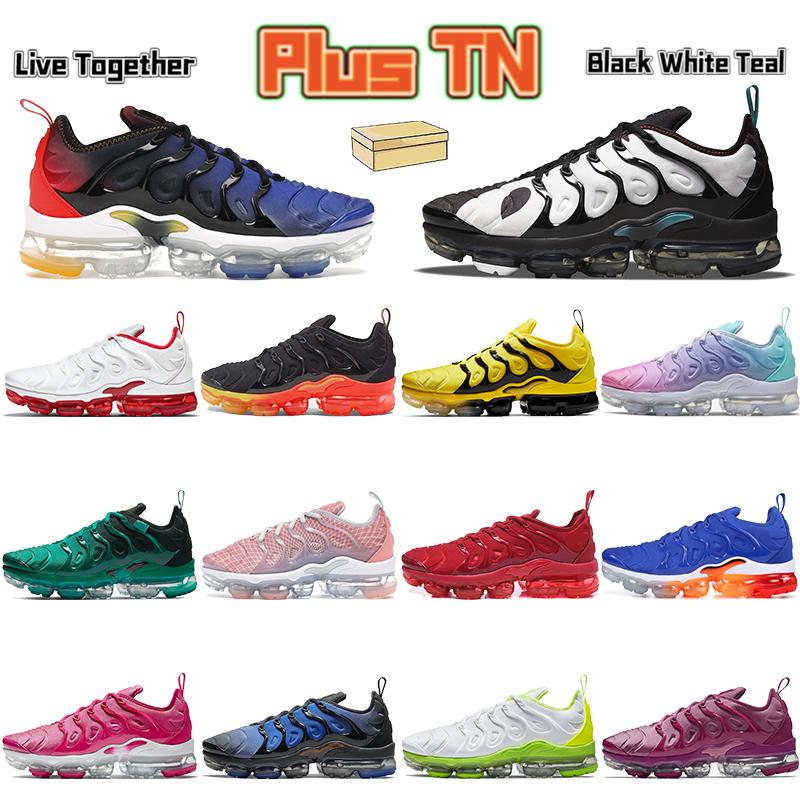 

With Box Plus TN Running Shoes Men Women Sneakers Live Together Black White Teal Orlando Yolk Triple Red Bubblegum Mens Trainers 36-47, Shoes (26) 40-46