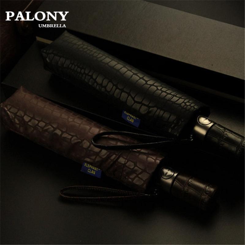 

PALONY Automatic folding umbrella men rain quality windproof uv large paraguas male stripe parapluie 2 colors recommend, Black