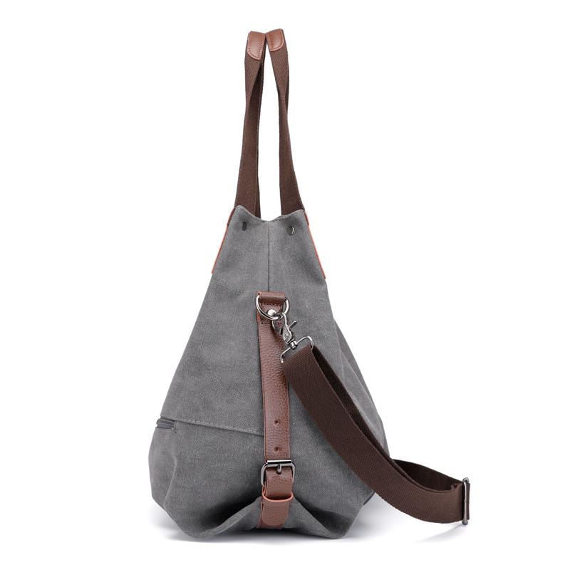 

Canvas Women Bag Vintage Large Canvas Bag for Women Tote Hobo Leather Shoulder Handbag Fur Bags Ladies Cute Shoulder, Black