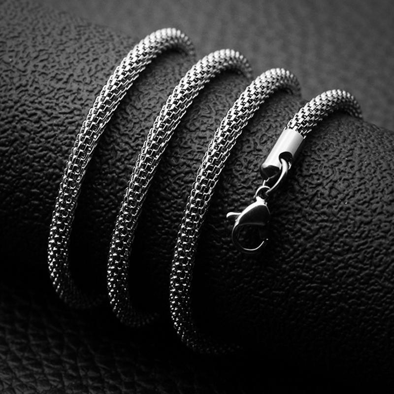 

Punk Style Chunky 3.2mm Round Net Chain Necklaces For Men Women Exaggerated 316l Stainless Steel Collar Fashion Jewelry Gifts