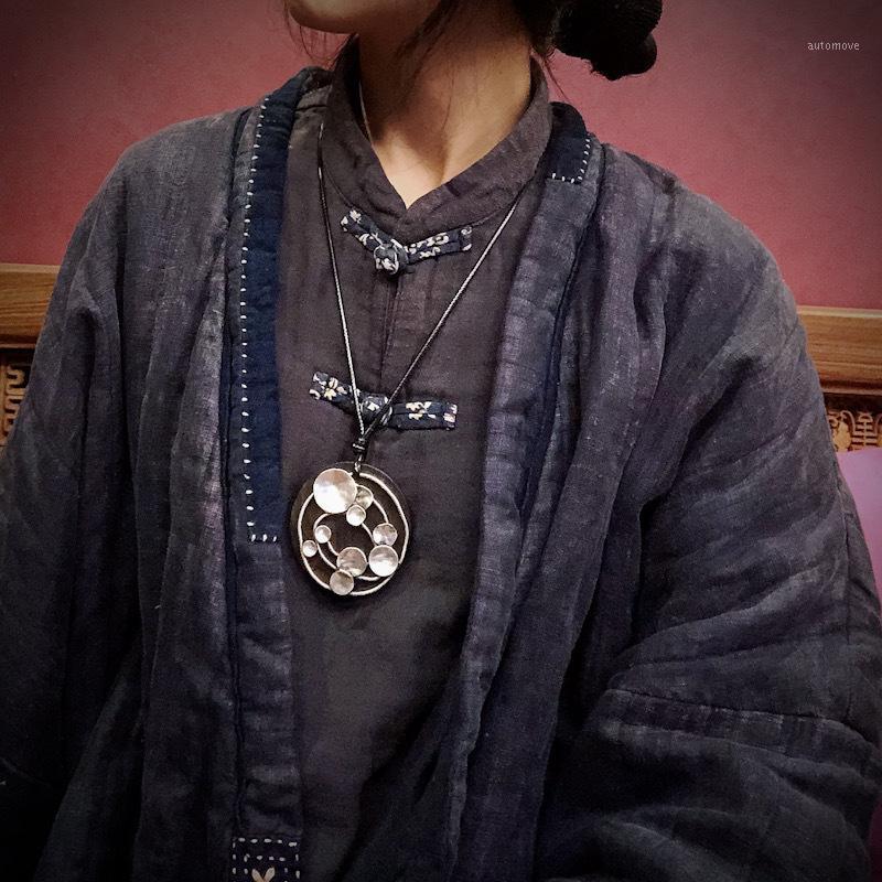 

Johnature Wood Metal Geometry Pendant Original 2020 New National Trend Handmade Wood Necklace Women Vintage Hangings1