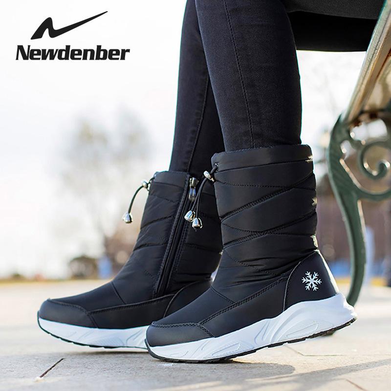 

Women Snow Boots Platform Winter Boots Thick Plush Waterproof Non-slip Fashion Women Winter Shoes Warm Fur Botas mujer, A007 navy blue