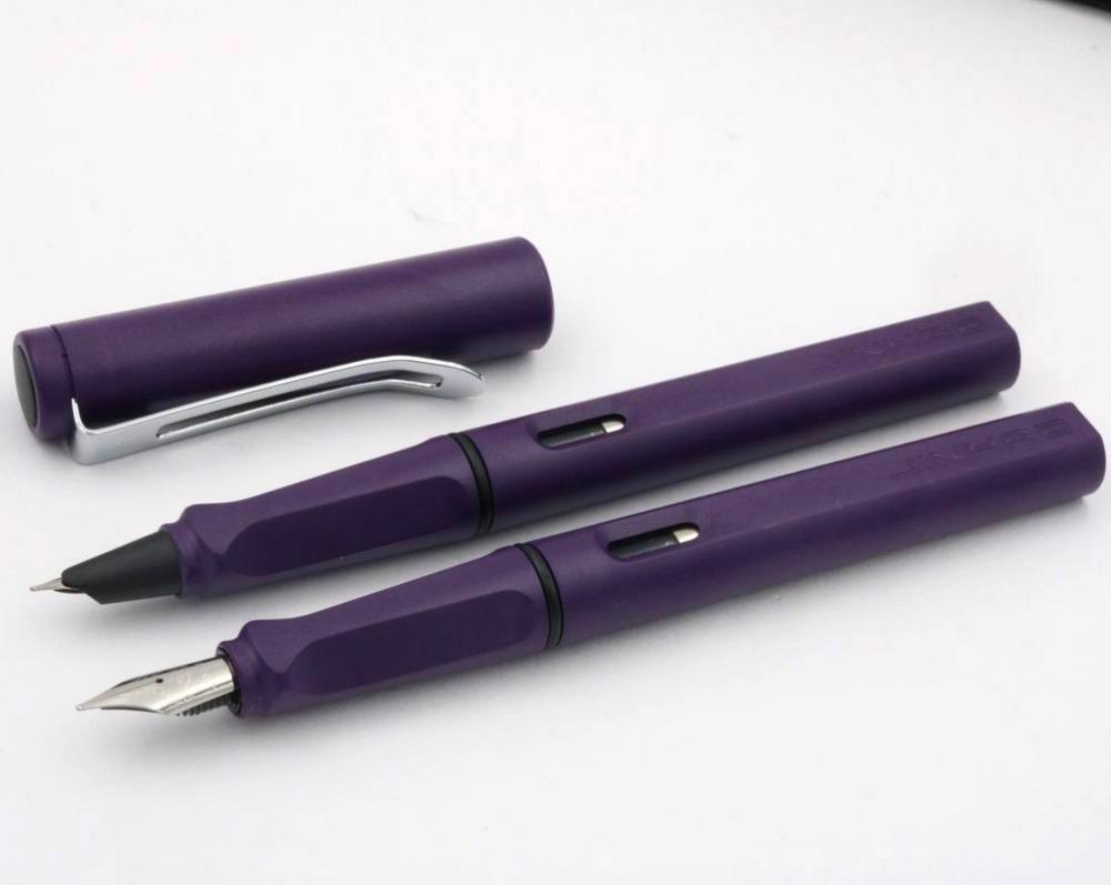 

JINHAO NEW 599 student pen matte purple plastic Rotating lid Silver fountain Pen1, Red