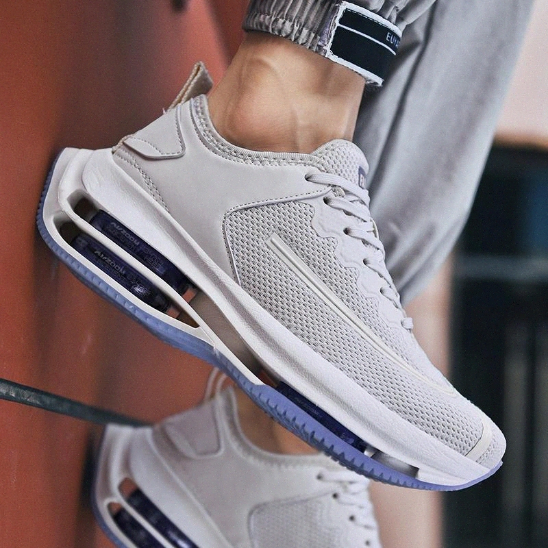 

2020 Men Vulcanize Shoes Outdoor Athietic Walking Sneakers Breathable Jogging Air Cushioning Male Gym Fitness Sneakers Plus Size #8Y34