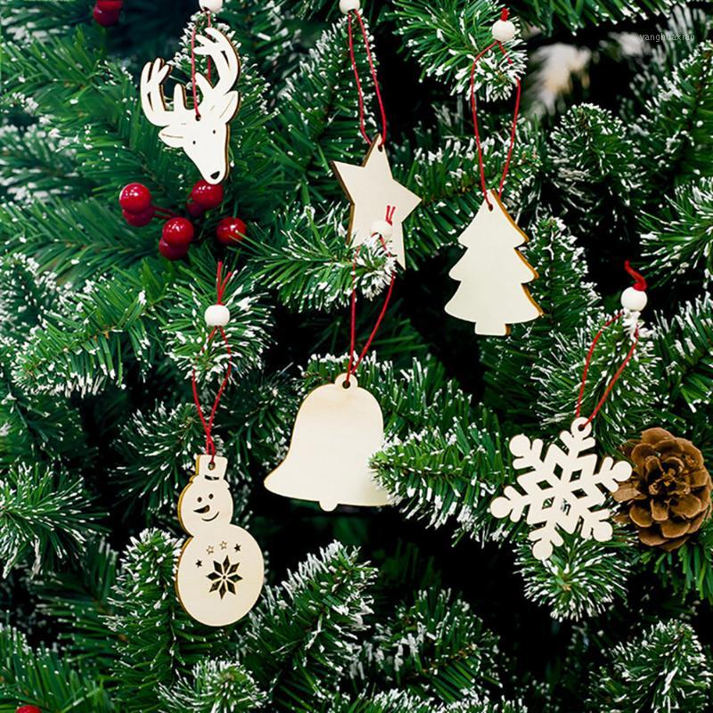 

6PCS European Hollow Christmas Snowflakes Wooden Pendants Ornaments for Xmas Tree Ornament Christmas Party Decorations Kids Gift1