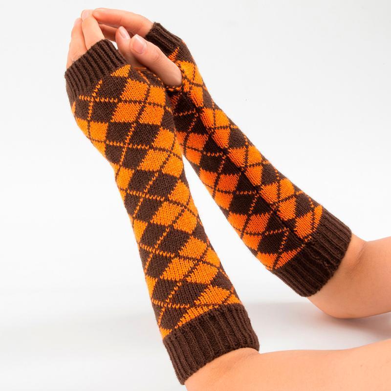 

Women Arm Warmer Winter Fashion Finger Gloves Rhombus Knitted Mitten Long Gloves Wrist Arm Warmer Knitted Fingerless Glove 10.91