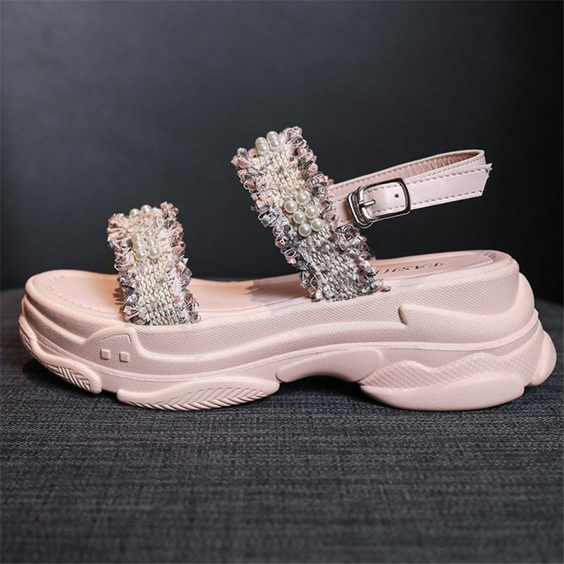 

2021 New Summer Women's Fashions Chunky Woman Sandals Sweet Girl Open Cord with Sandal Finger Mujer 1YK6, Black