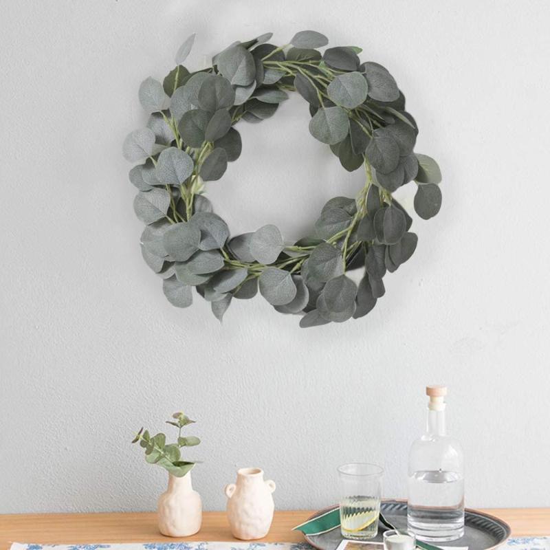 

Wedding Decoration Artificial Plants Green Eucalyptus Vines Rattan artificial Fake Plants Ivy Wreath Wall Decor Vertical Garden, 150cm green