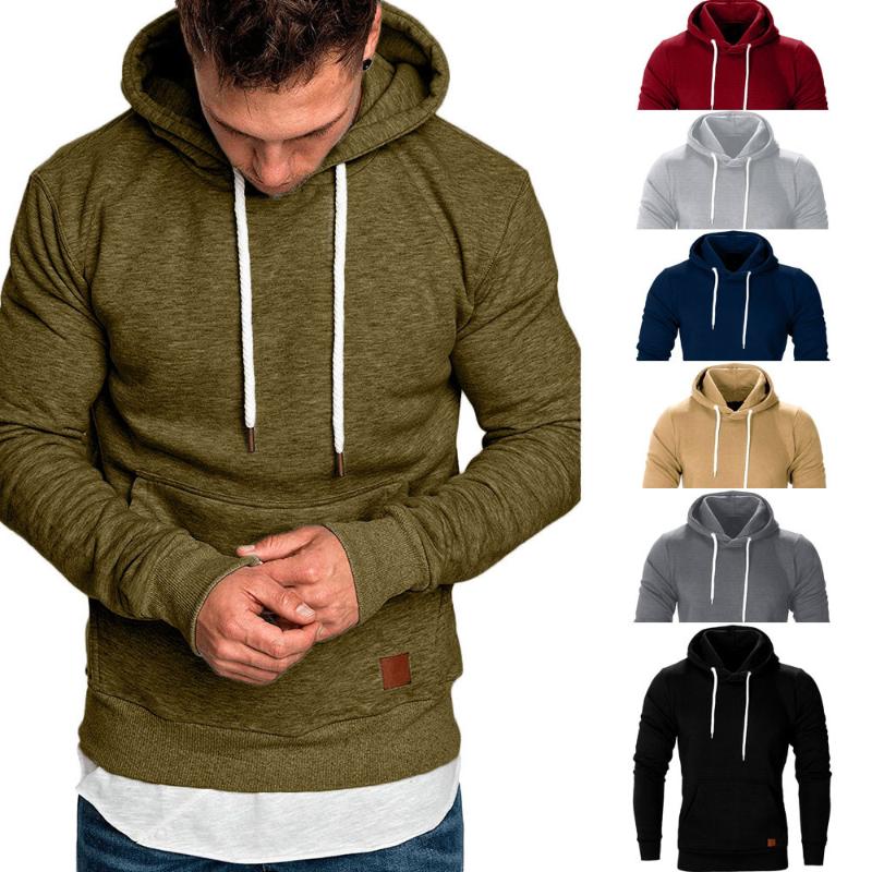 

2023 Fashion Sweatshirt Men NEW Hoodies Male Long Sleeve Solid Hoodie men Black Bed big size sudaderas hombre, Red