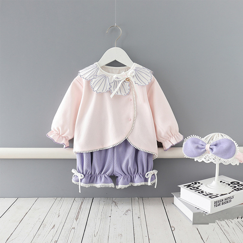 

2021 New Newborn Toddler Clothes Set Spring Fashion Long Sleeve Coat+pant 2pcs/set Girls Cotton Outfits Kids Clothing 0-4y Gpeh, Pink