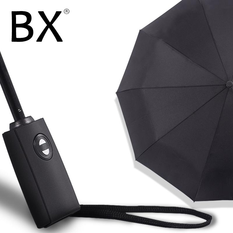 

Bachon large umbrella female male rain windproof umbrella fully-automatic portable folding for men women, 8ribs-100cm-blue