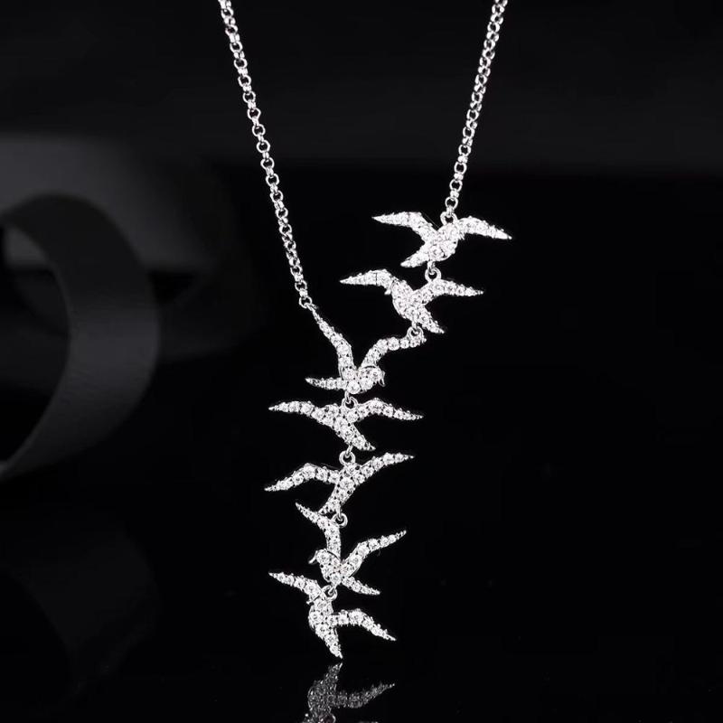 

Necklace for Women Swallow Pendant Long Necklace Chain Summer Style New Fashion 925 Sterling Silver Jewelry